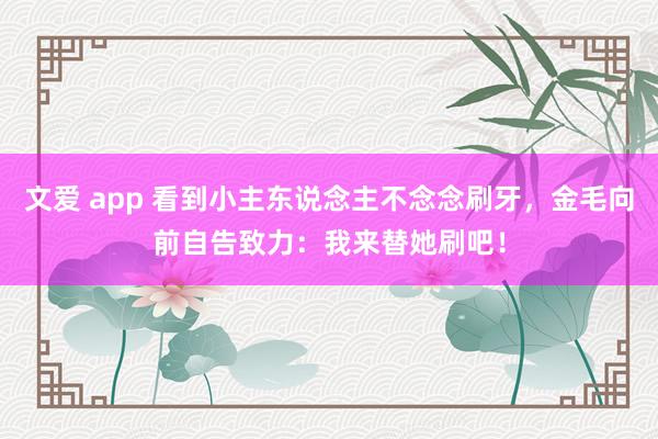 文爱 app 看到小主东说念主不念念刷牙，金毛向前自告致力：我来替她刷吧！