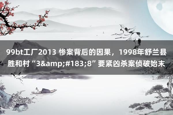 99bt工厂2013 惨案背后的因果，1998年舒兰县胜和村“3&#183;8”要紧凶杀案侦破始末